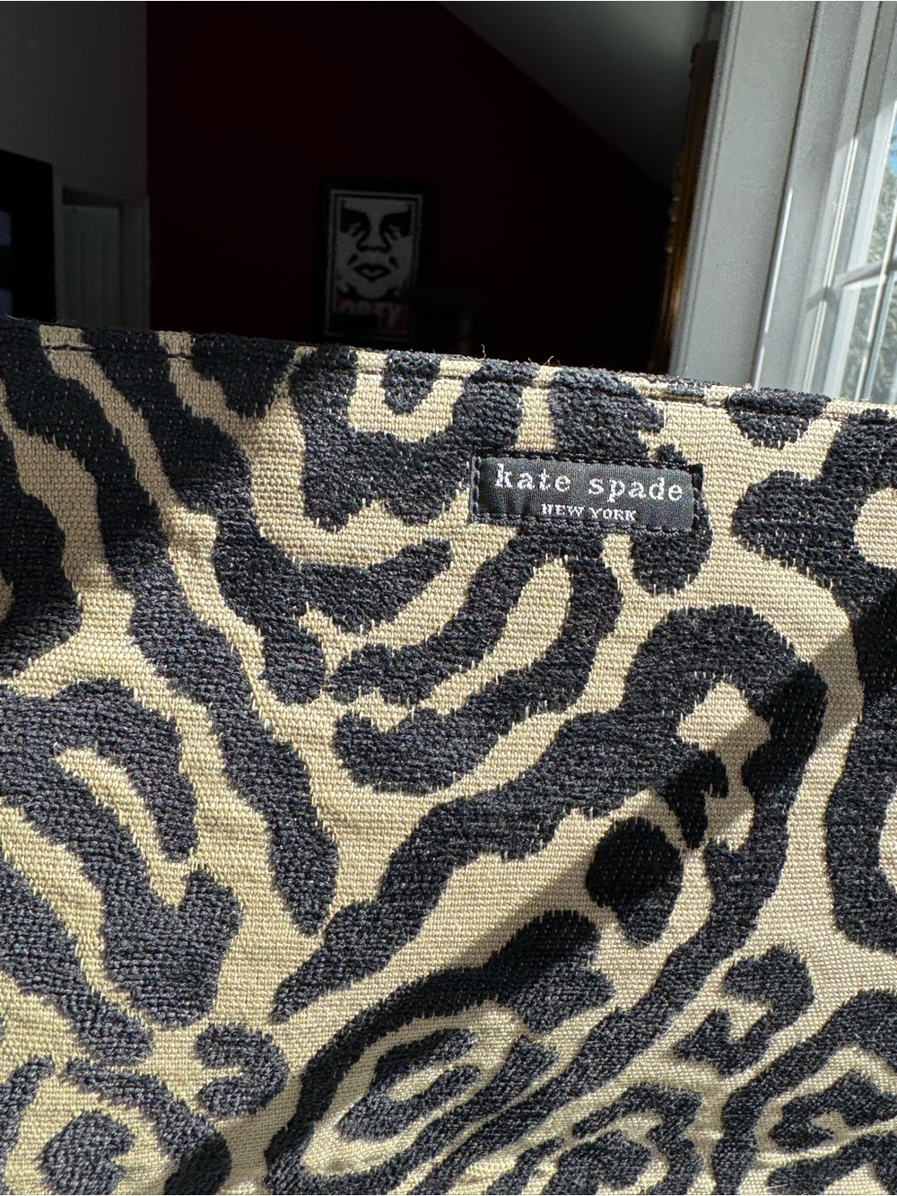 Vintage kate spade Leopard Jacard Shoulder Bag Made in Italy - Picture 5 of 12